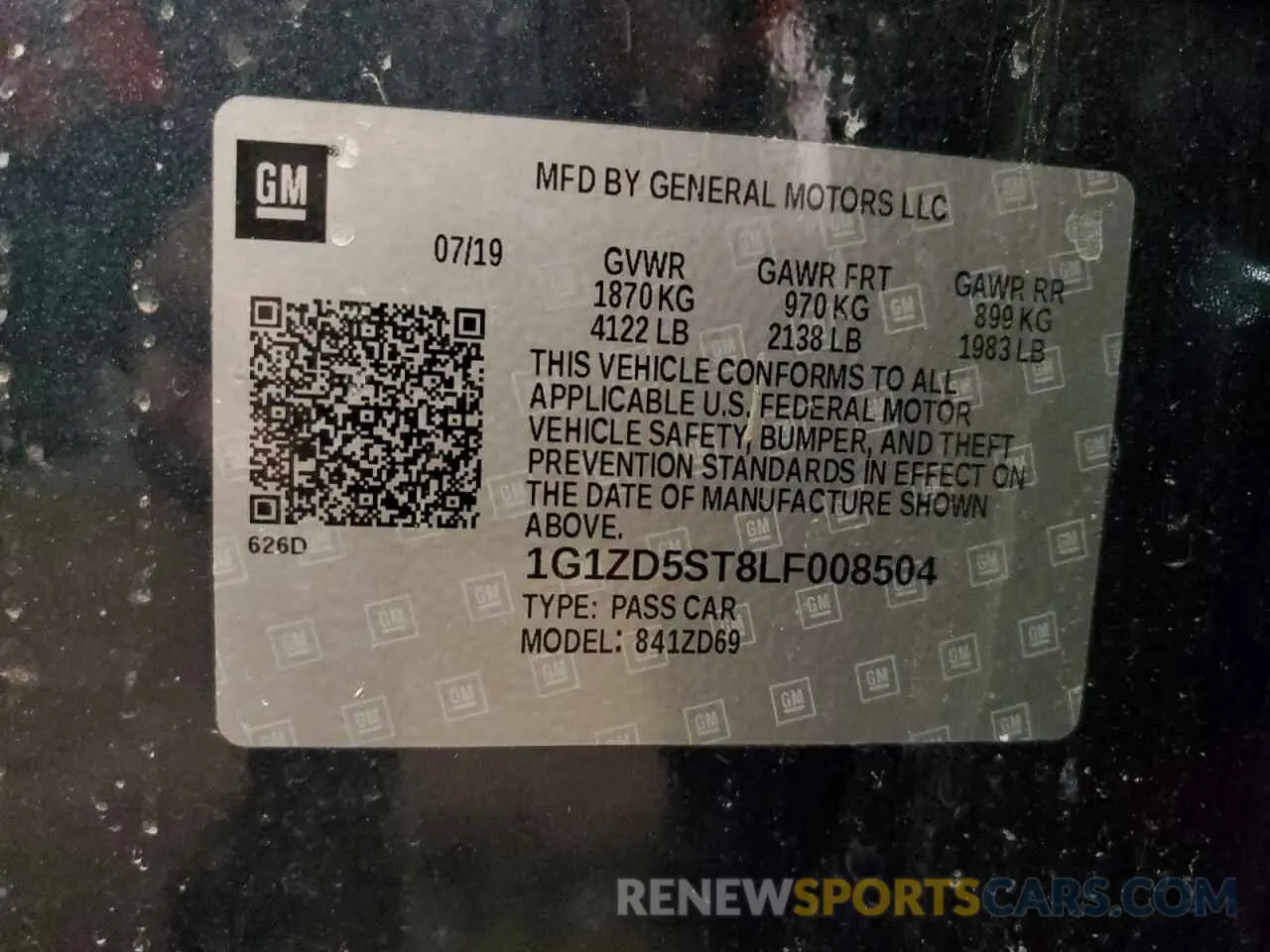 14 Photograph of a damaged car 1G1ZD5ST8LF008504 CHEVROLET MALIBU 2020