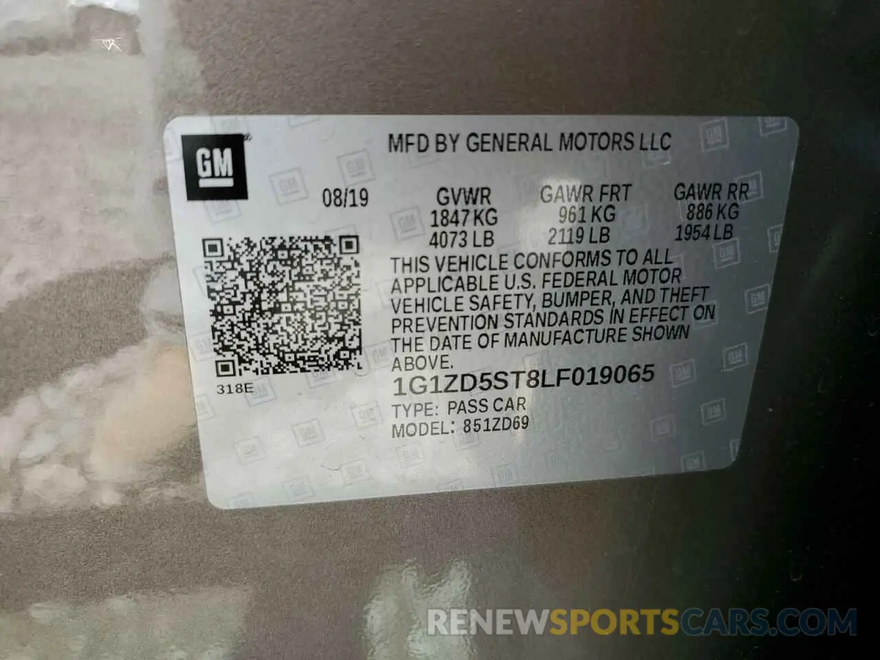 12 Photograph of a damaged car 1G1ZD5ST8LF019065 CHEVROLET MALIBU 2020
