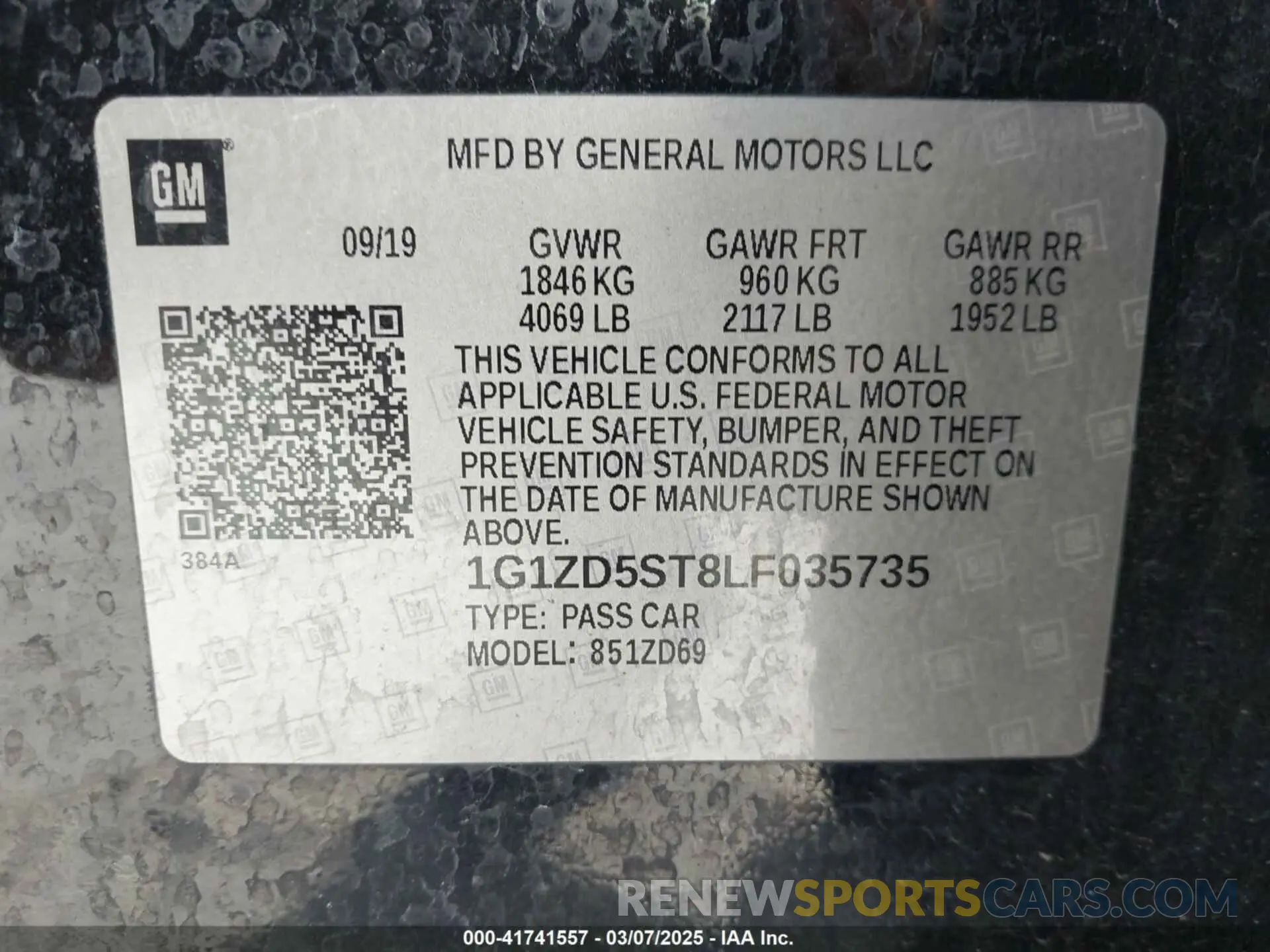 9 Photograph of a damaged car 1G1ZD5ST8LF035735 CHEVROLET MALIBU 2020