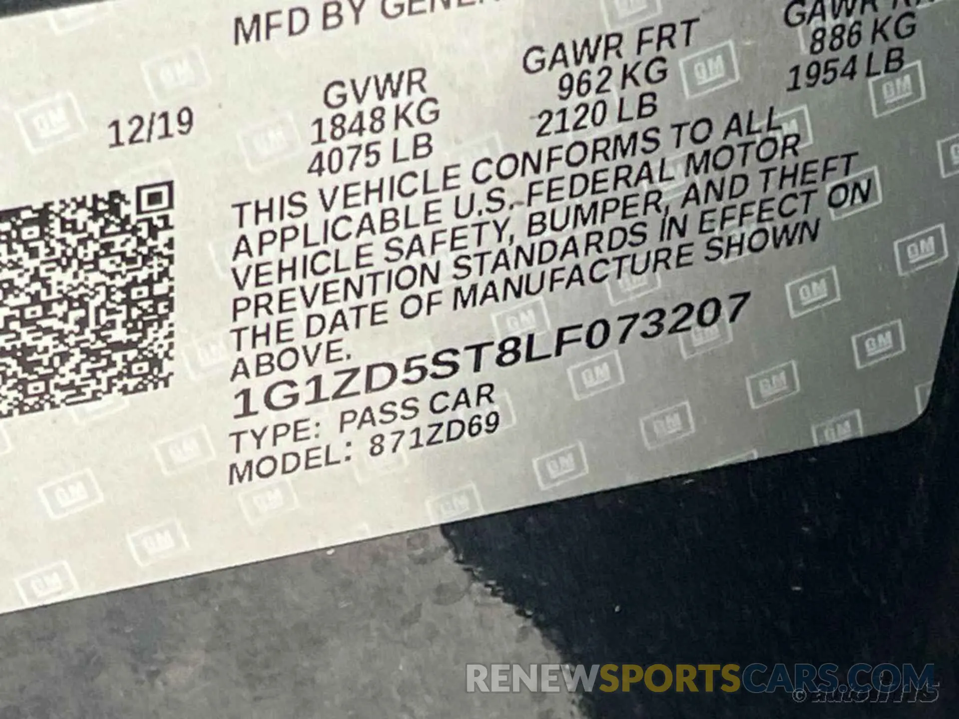 12 Photograph of a damaged car 1G1ZD5ST8LF073207 CHEVROLET MALIBU 2020