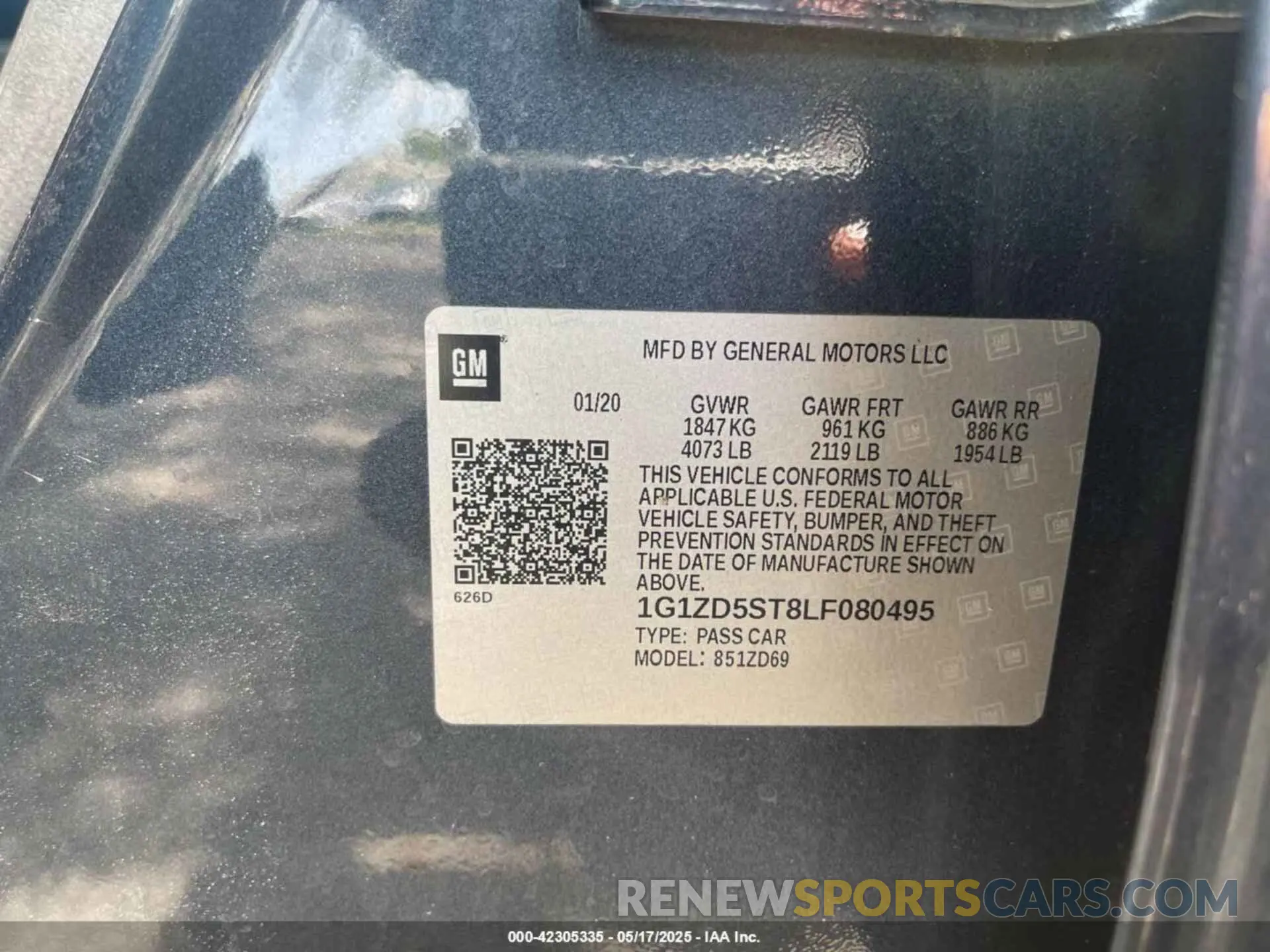 9 Photograph of a damaged car 1G1ZD5ST8LF080495 CHEVROLET MALIBU 2020