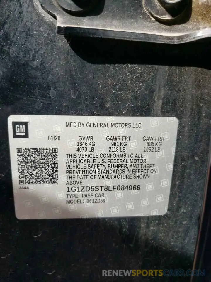 12 Photograph of a damaged car 1G1ZD5ST8LF084966 CHEVROLET MALIBU 2020