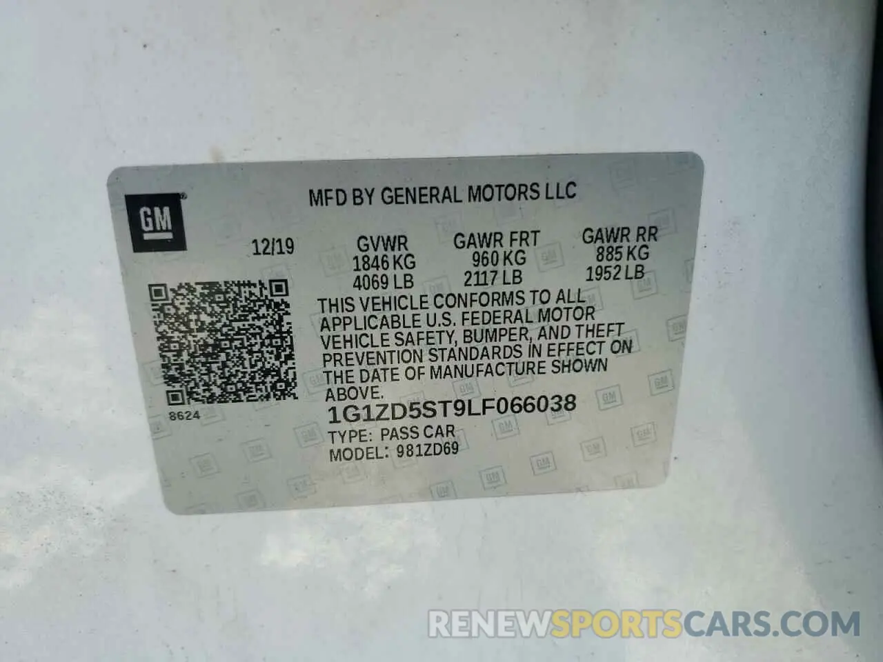 12 Photograph of a damaged car 1G1ZD5ST9LF066038 CHEVROLET MALIBU 2020