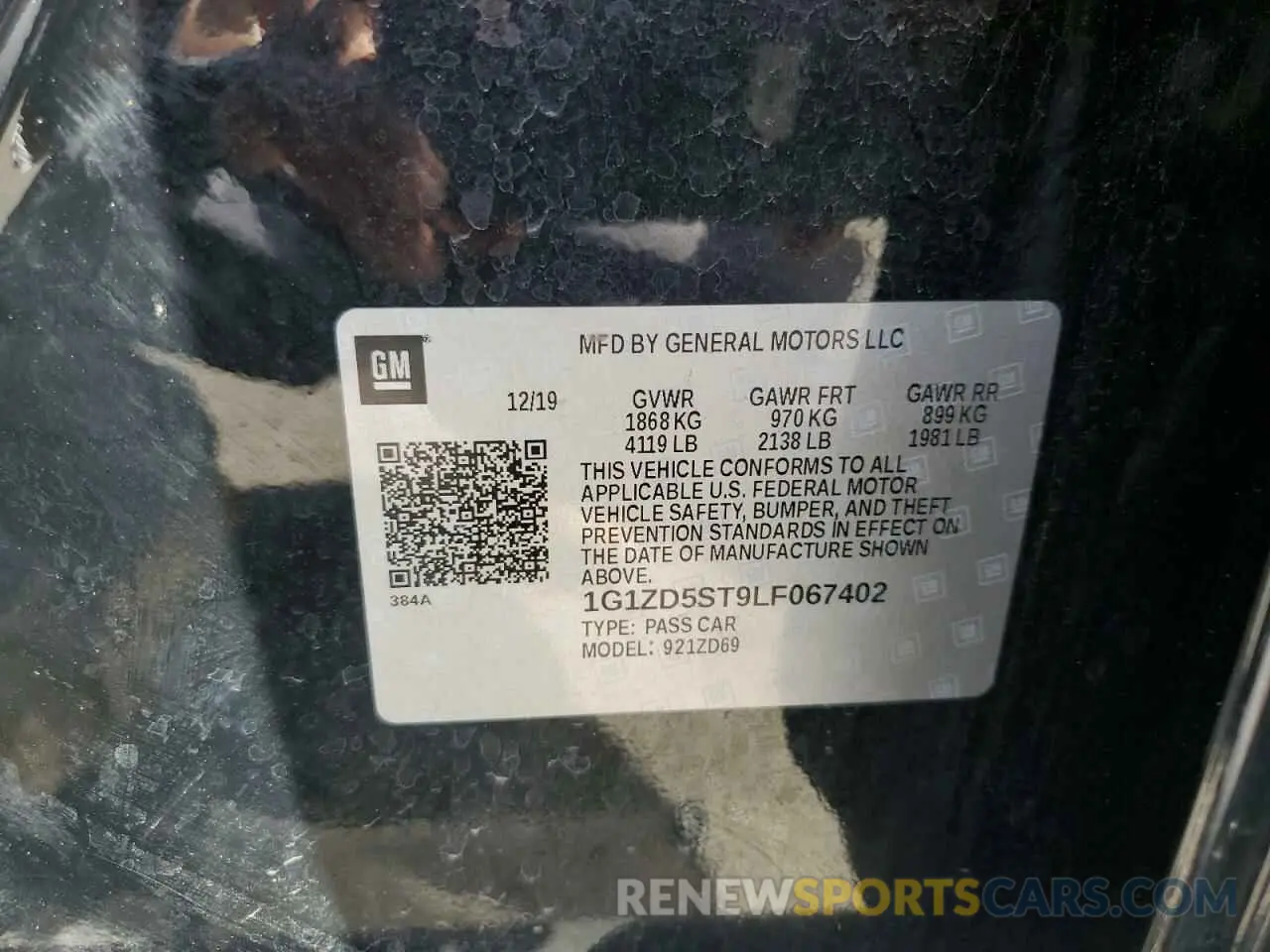 12 Photograph of a damaged car 1G1ZD5ST9LF067402 CHEVROLET MALIBU 2020