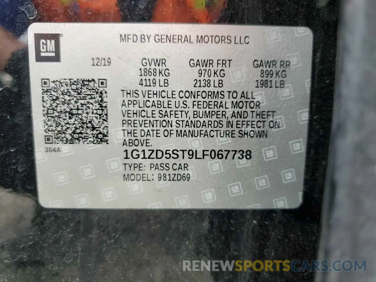 13 Photograph of a damaged car 1G1ZD5ST9LF067738 CHEVROLET MALIBU 2020