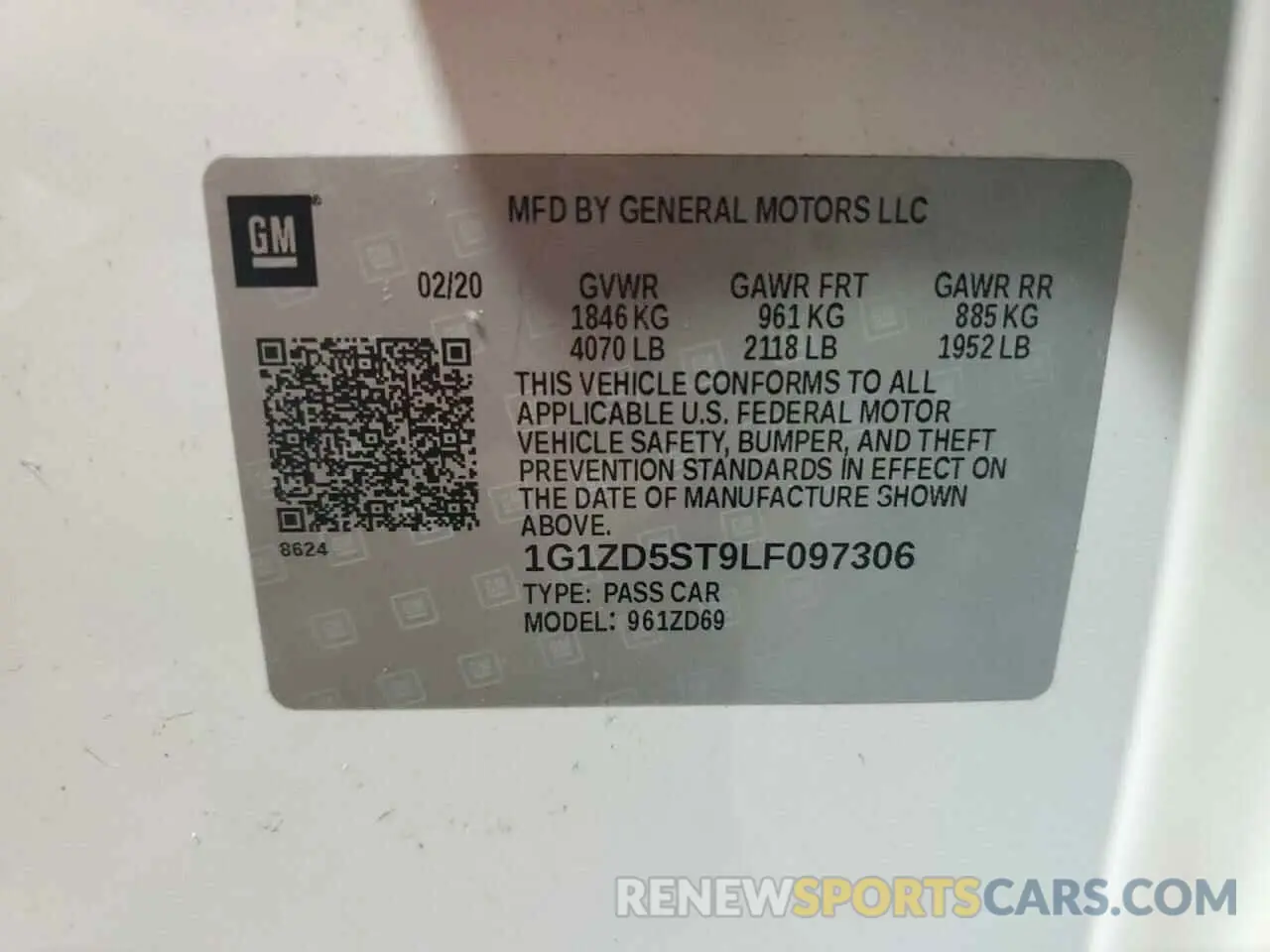 12 Photograph of a damaged car 1G1ZD5ST9LF097306 CHEVROLET MALIBU 2020