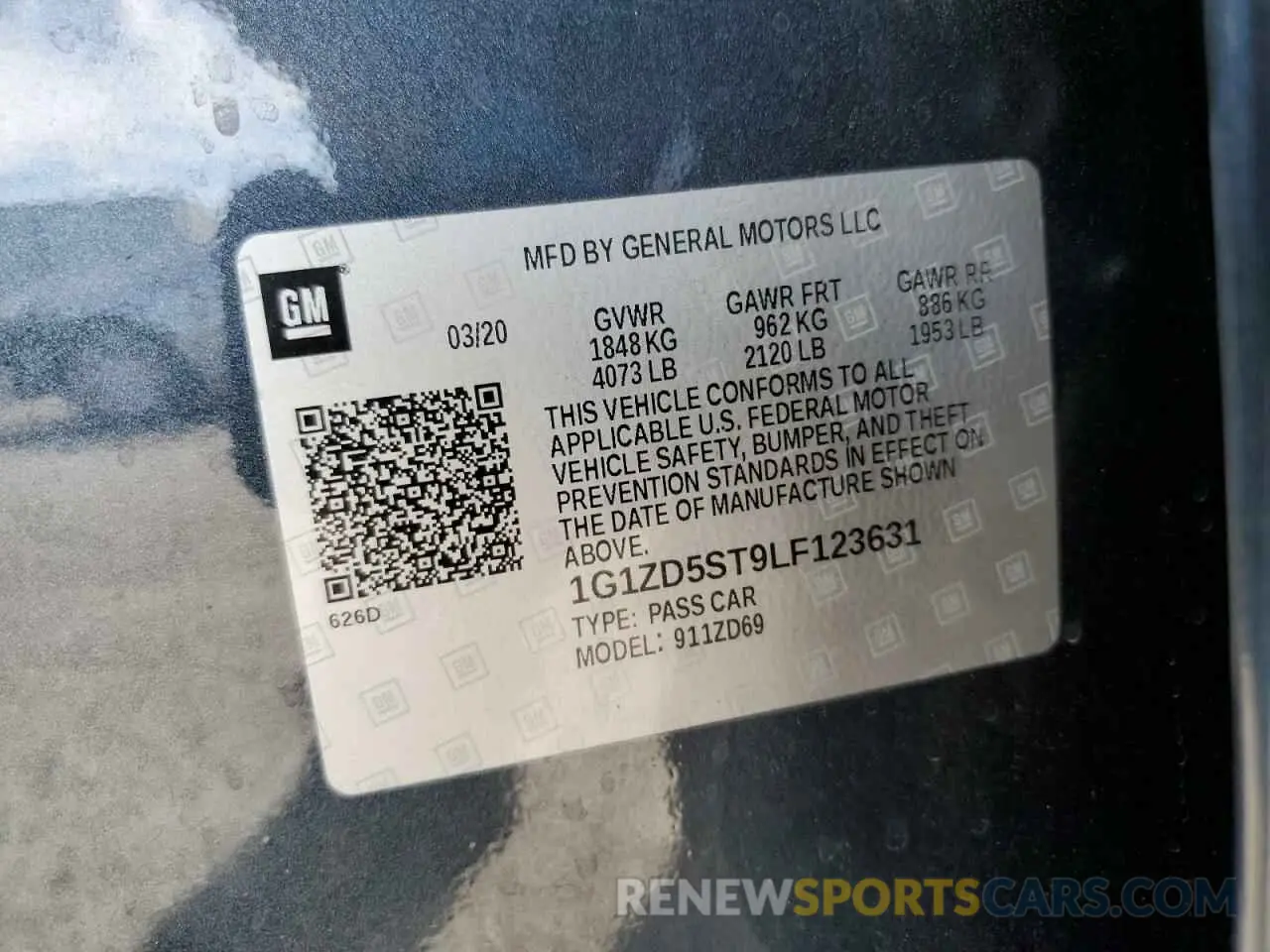 14 Photograph of a damaged car 1G1ZD5ST9LF123631 CHEVROLET MALIBU 2020