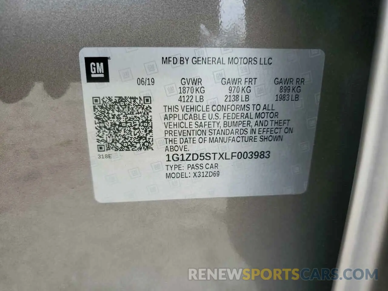 13 Photograph of a damaged car 1G1ZD5STXLF003983 CHEVROLET MALIBU 2020