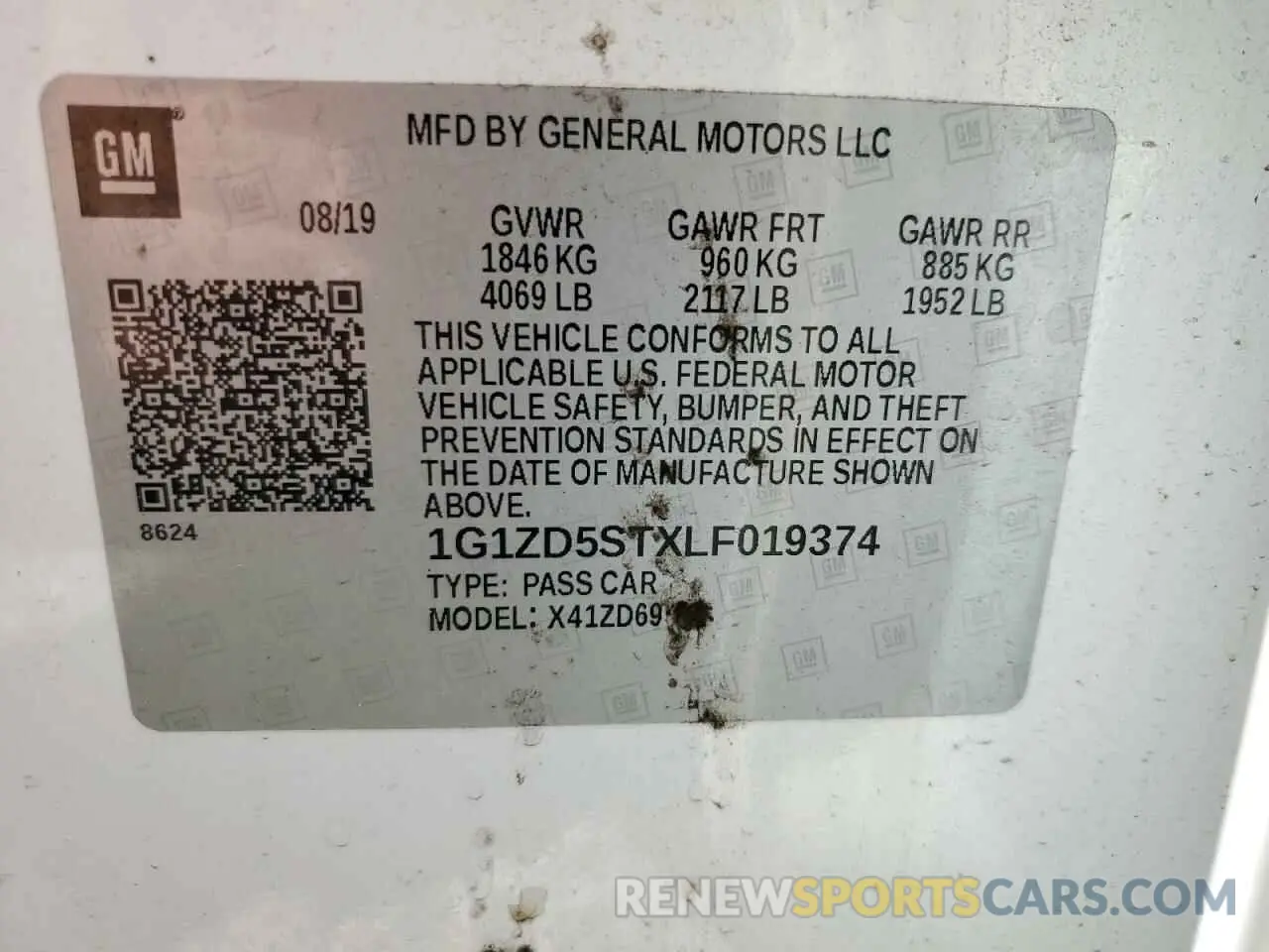 12 Photograph of a damaged car 1G1ZD5STXLF019374 CHEVROLET MALIBU 2020