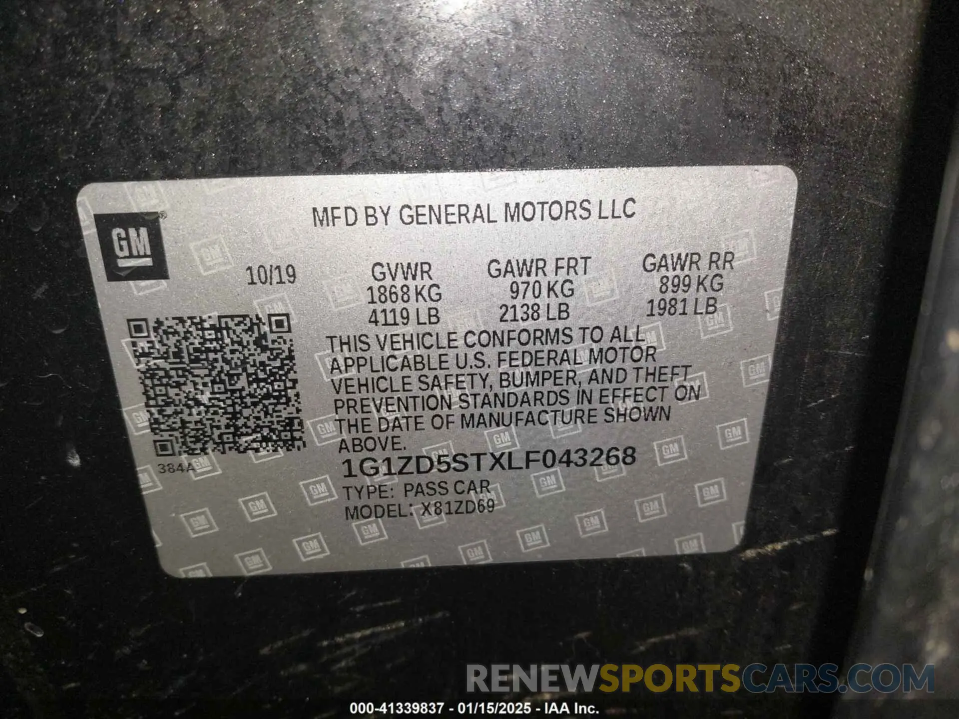 9 Photograph of a damaged car 1G1ZD5STXLF043268 CHEVROLET MALIBU 2020