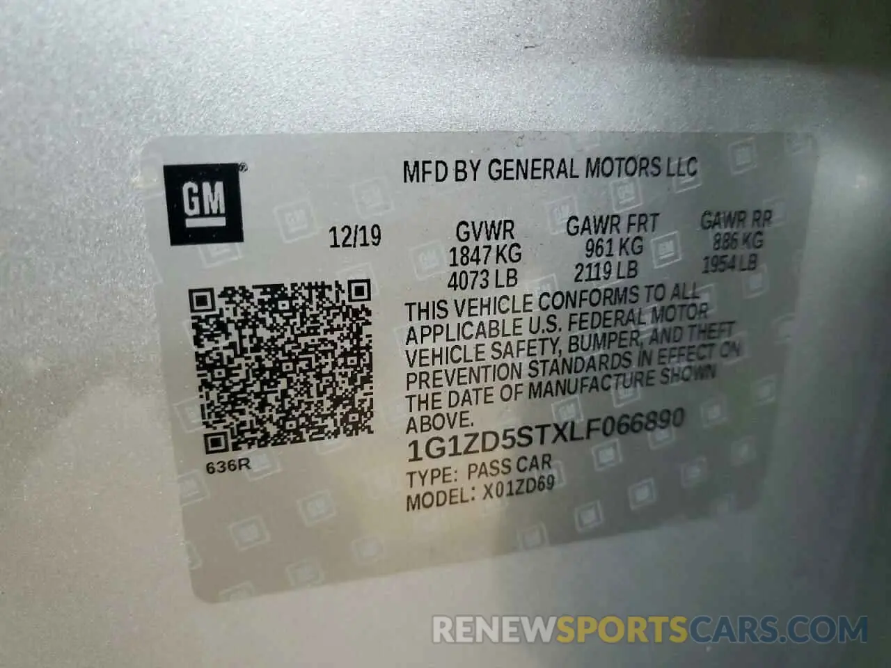 14 Photograph of a damaged car 1G1ZD5STXLF066890 CHEVROLET MALIBU 2020