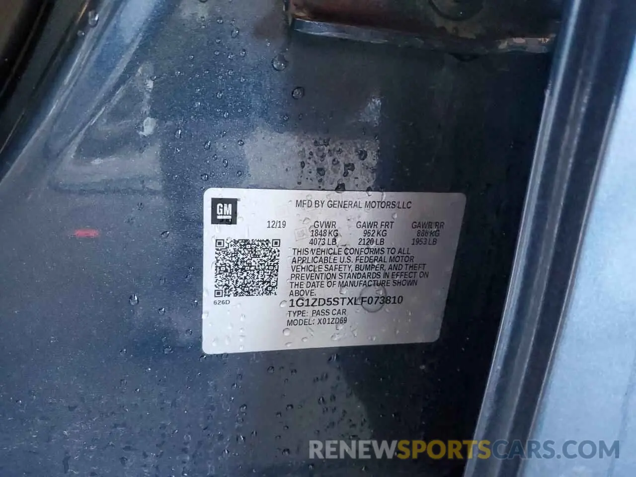 12 Photograph of a damaged car 1G1ZD5STXLF073810 CHEVROLET MALIBU 2020