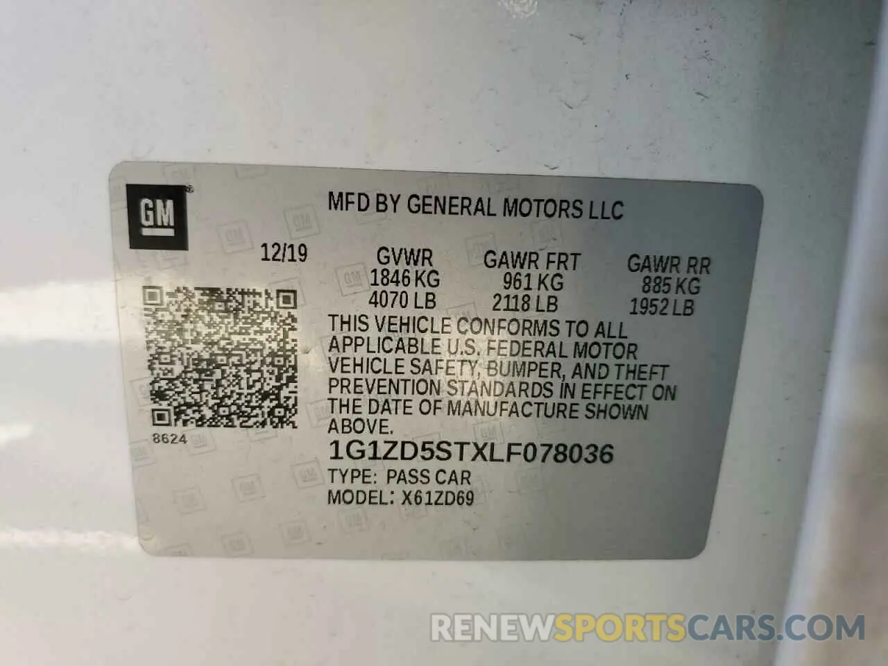 12 Photograph of a damaged car 1G1ZD5STXLF078036 CHEVROLET MALIBU 2020