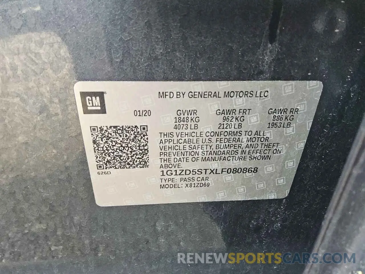 12 Photograph of a damaged car 1G1ZD5STXLF080868 CHEVROLET MALIBU 2020