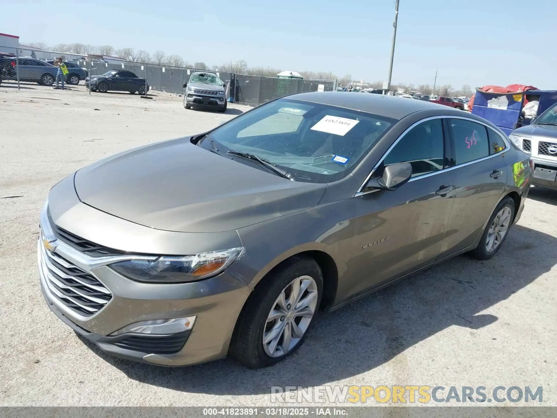 2 Photograph of a damaged car 1G1ZD5STXLF093829 CHEVROLET MALIBU 2020
