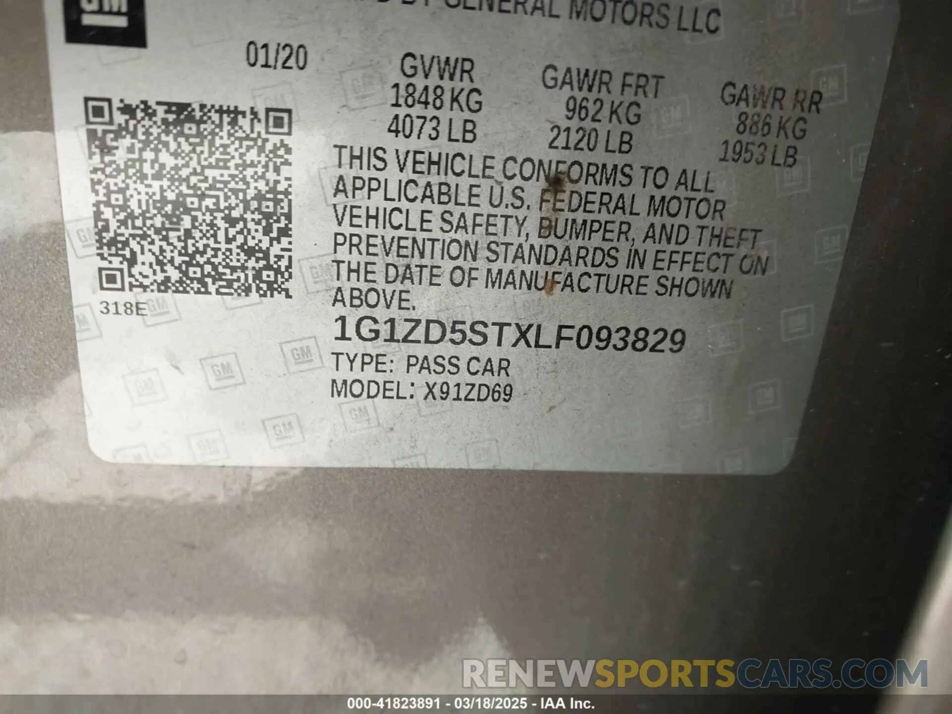 9 Photograph of a damaged car 1G1ZD5STXLF093829 CHEVROLET MALIBU 2020