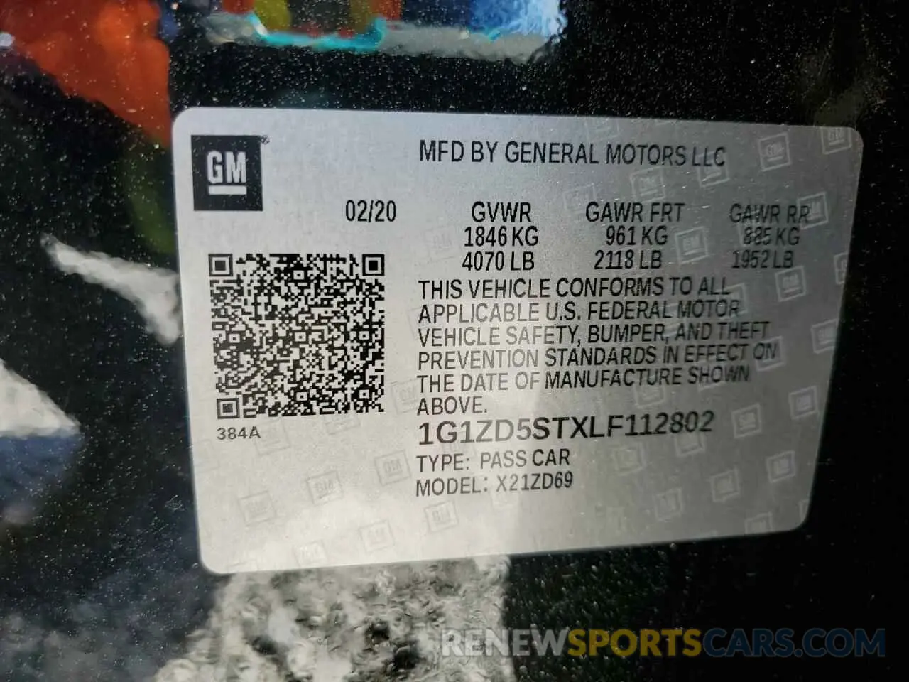 14 Photograph of a damaged car 1G1ZD5STXLF112802 CHEVROLET MALIBU 2020
