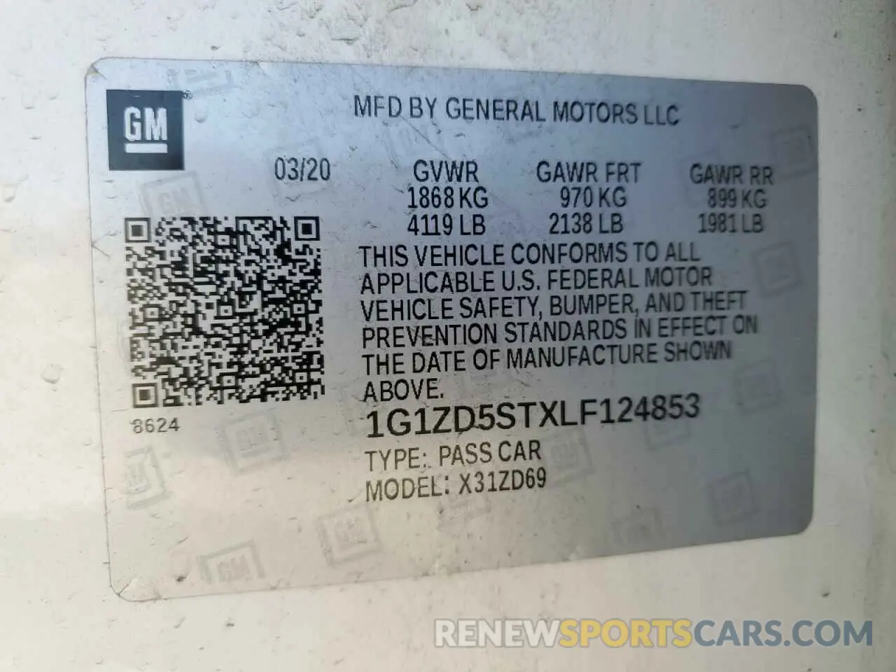 12 Photograph of a damaged car 1G1ZD5STXLF124853 CHEVROLET MALIBU 2020