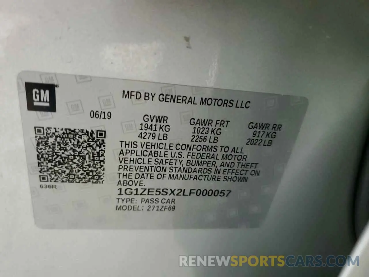 12 Photograph of a damaged car 1G1ZE5SX2LF000057 CHEVROLET MALIBU 2020