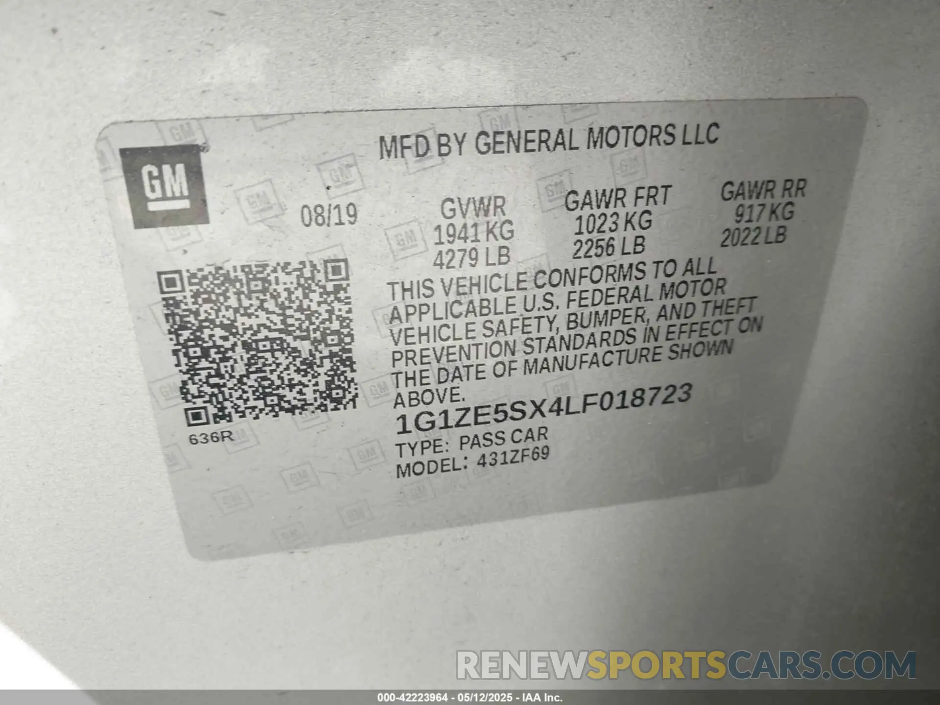9 Photograph of a damaged car 1G1ZE5SX4LF018723 CHEVROLET MALIBU 2020