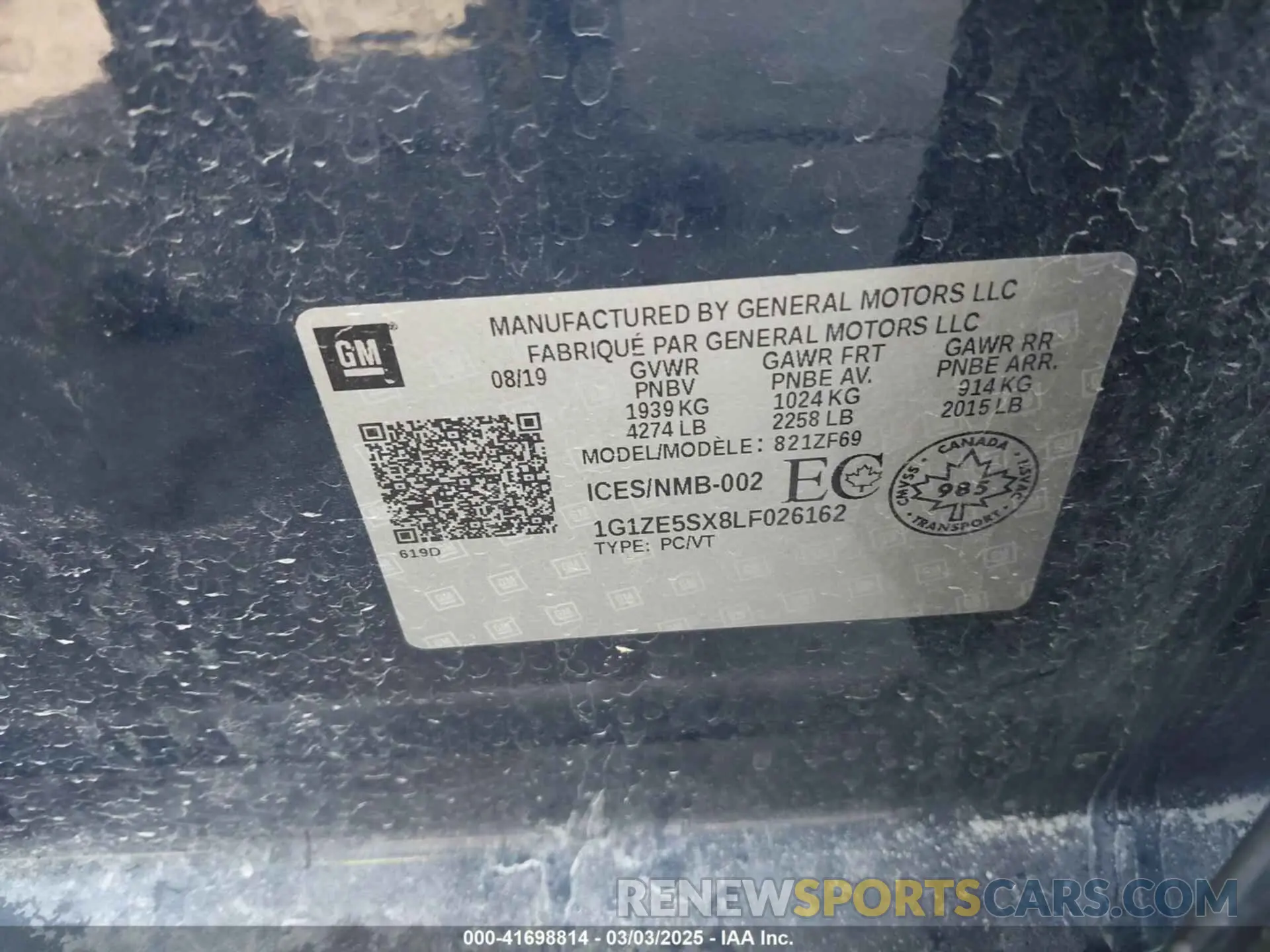 9 Photograph of a damaged car 1G1ZE5SX8LF026162 CHEVROLET MALIBU 2020