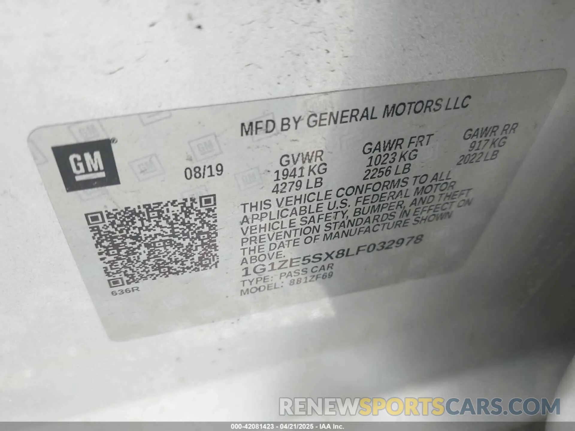 9 Photograph of a damaged car 1G1ZE5SX8LF032978 CHEVROLET MALIBU 2020