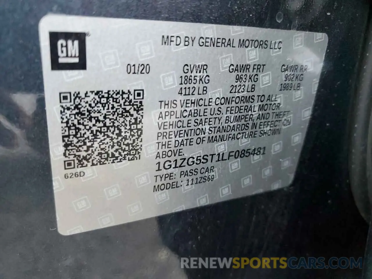 14 Photograph of a damaged car 1G1ZG5ST1LF085481 CHEVROLET MALIBU 2020