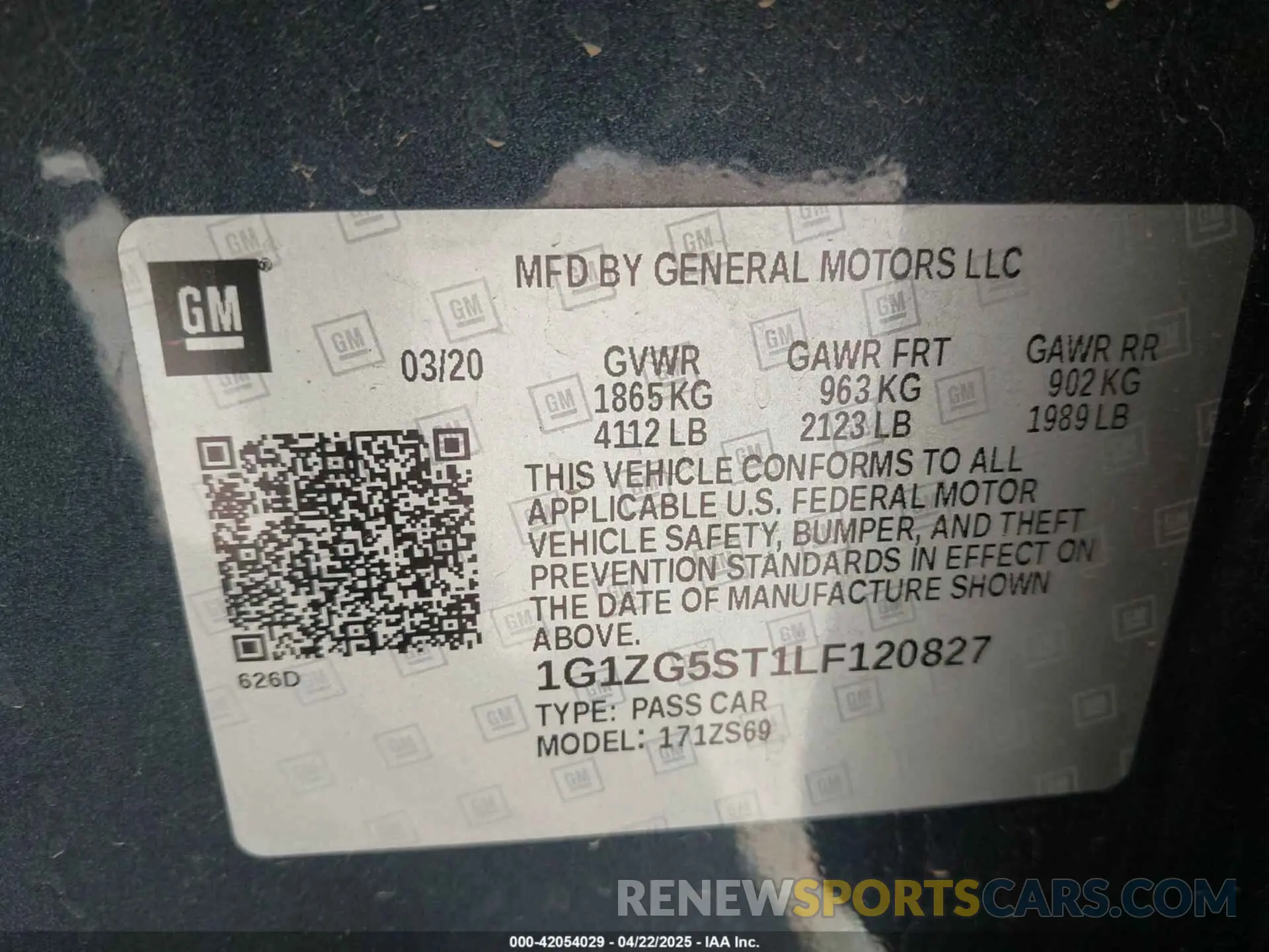 9 Photograph of a damaged car 1G1ZG5ST1LF120827 CHEVROLET MALIBU 2020