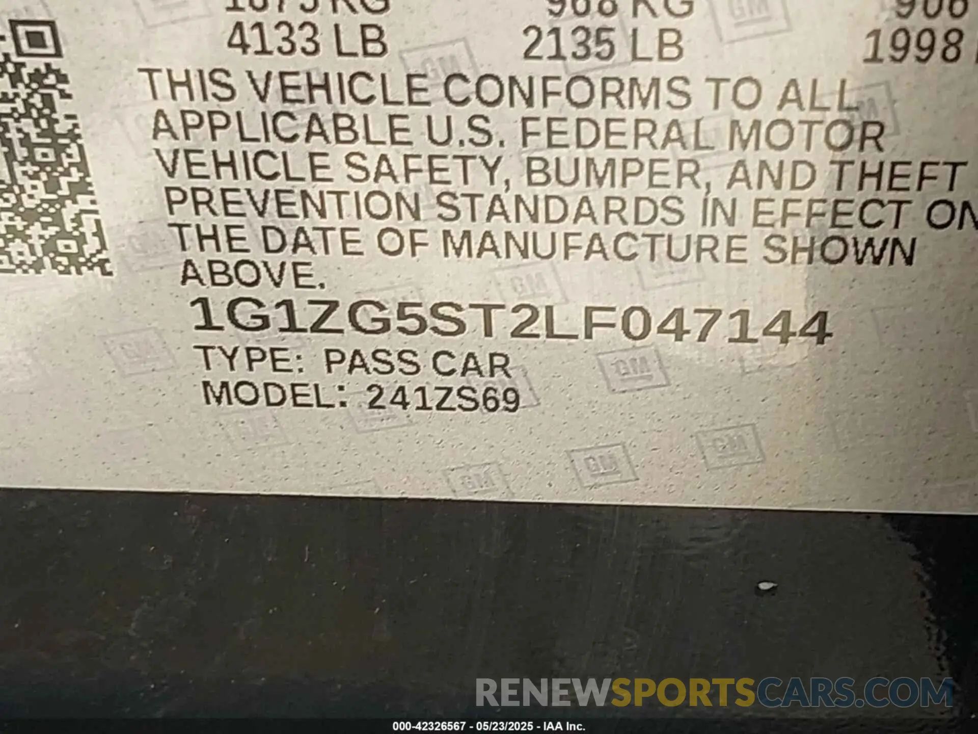 9 Photograph of a damaged car 1G1ZG5ST2LF047144 CHEVROLET MALIBU 2020
