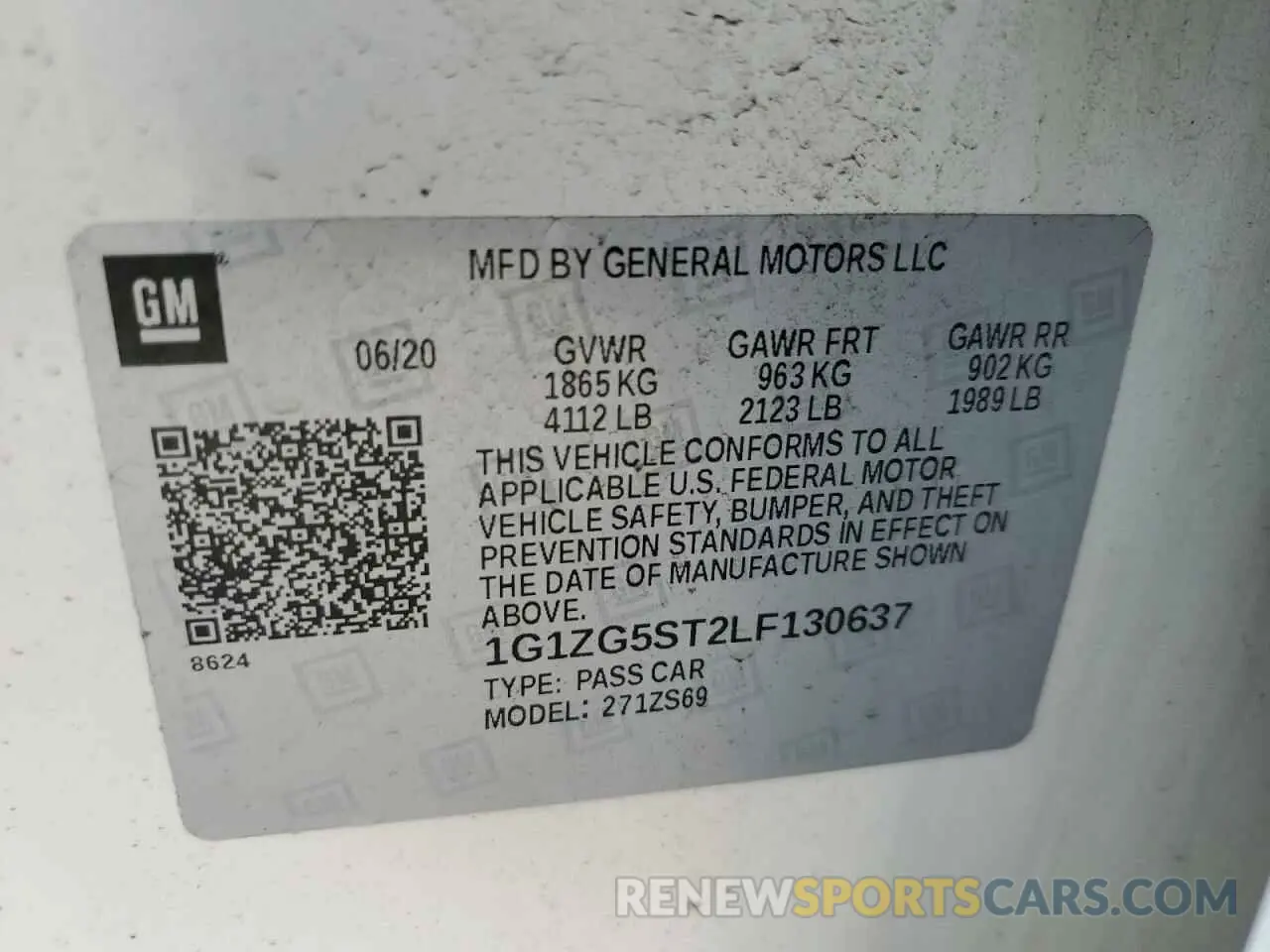 13 Photograph of a damaged car 1G1ZG5ST2LF130637 CHEVROLET MALIBU 2020