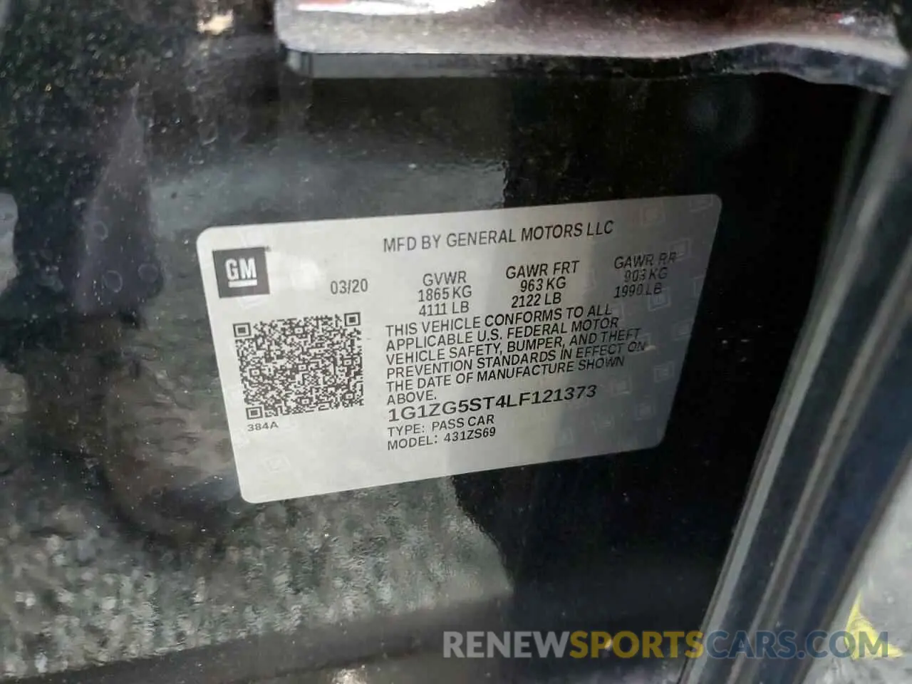 14 Photograph of a damaged car 1G1ZG5ST4LF121373 CHEVROLET MALIBU 2020