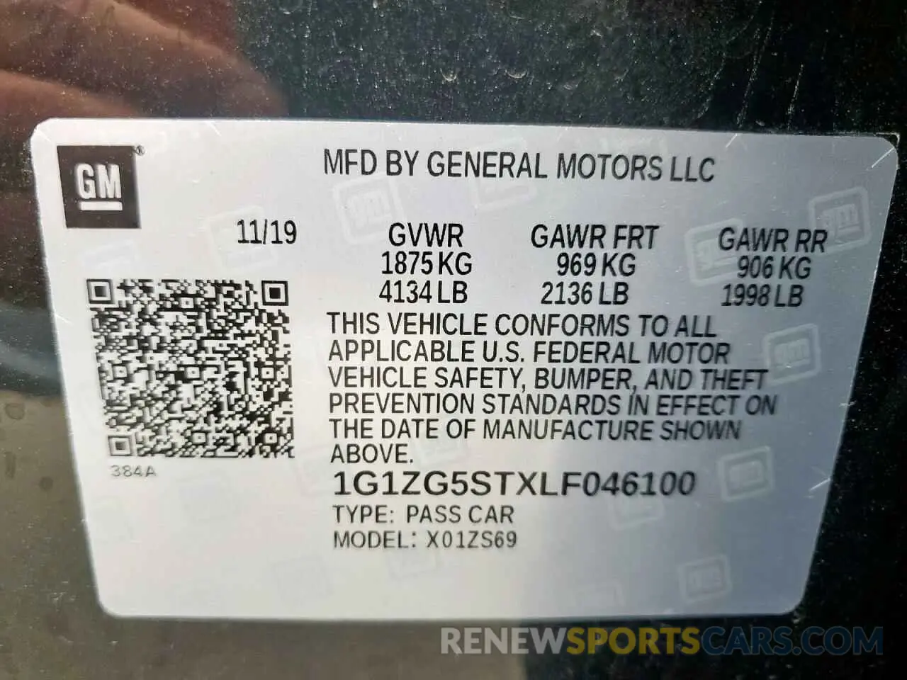 12 Photograph of a damaged car 1G1ZG5STXLF046100 CHEVROLET MALIBU 2020