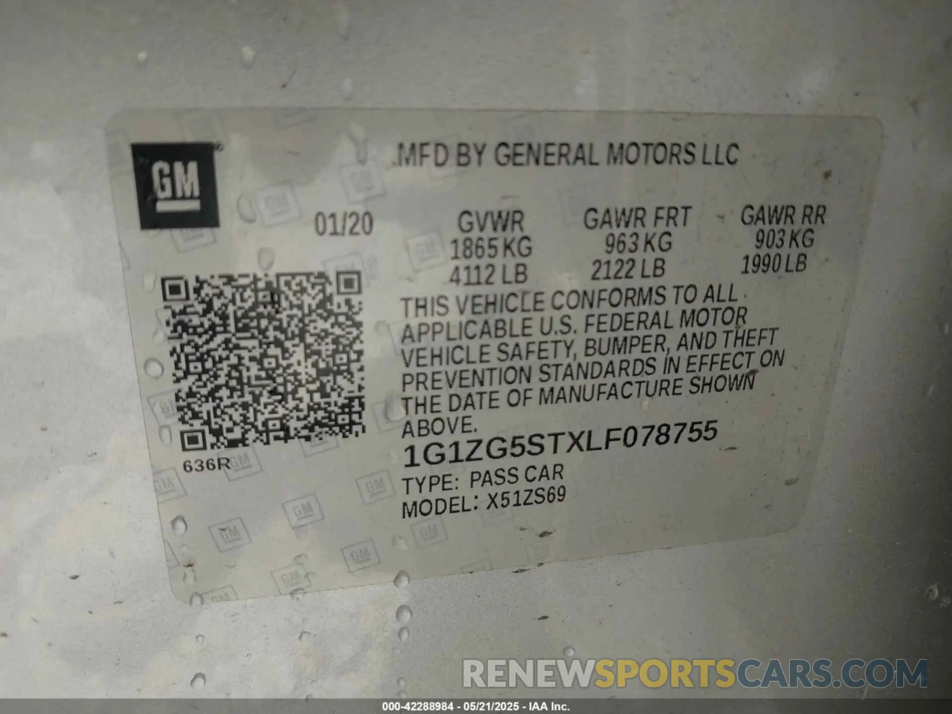 9 Photograph of a damaged car 1G1ZG5STXLF078755 CHEVROLET MALIBU 2020