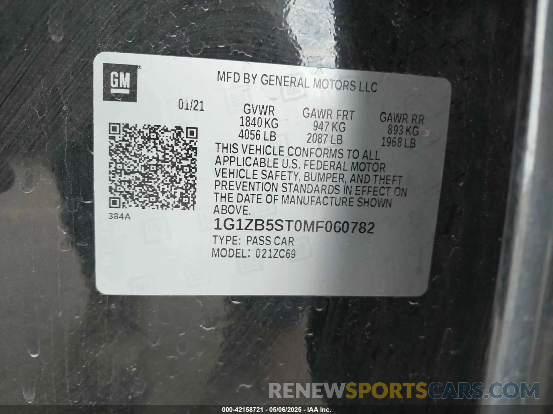 9 Photograph of a damaged car 1G1ZB5ST0MF060782 CHEVROLET MALIBU 2021