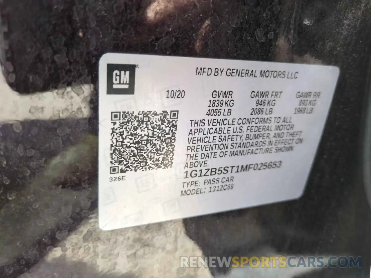 14 Photograph of a damaged car 1G1ZB5ST1MF025653 CHEVROLET MALIBU 2021