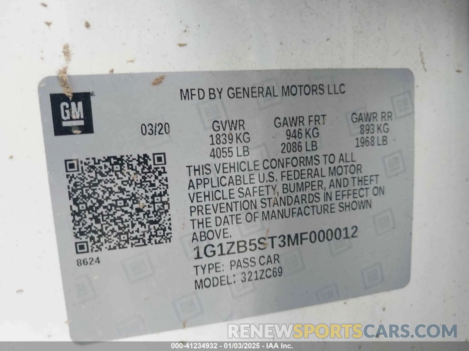 9 Photograph of a damaged car 1G1ZB5ST3MF000012 CHEVROLET MALIBU 2021