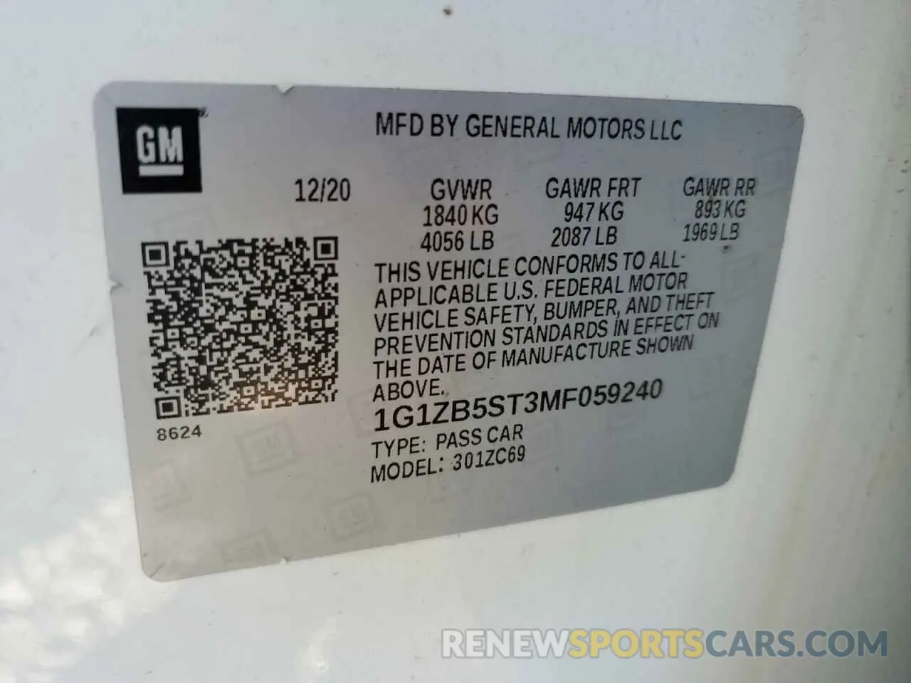14 Photograph of a damaged car 1G1ZB5ST3MF059240 CHEVROLET MALIBU 2021