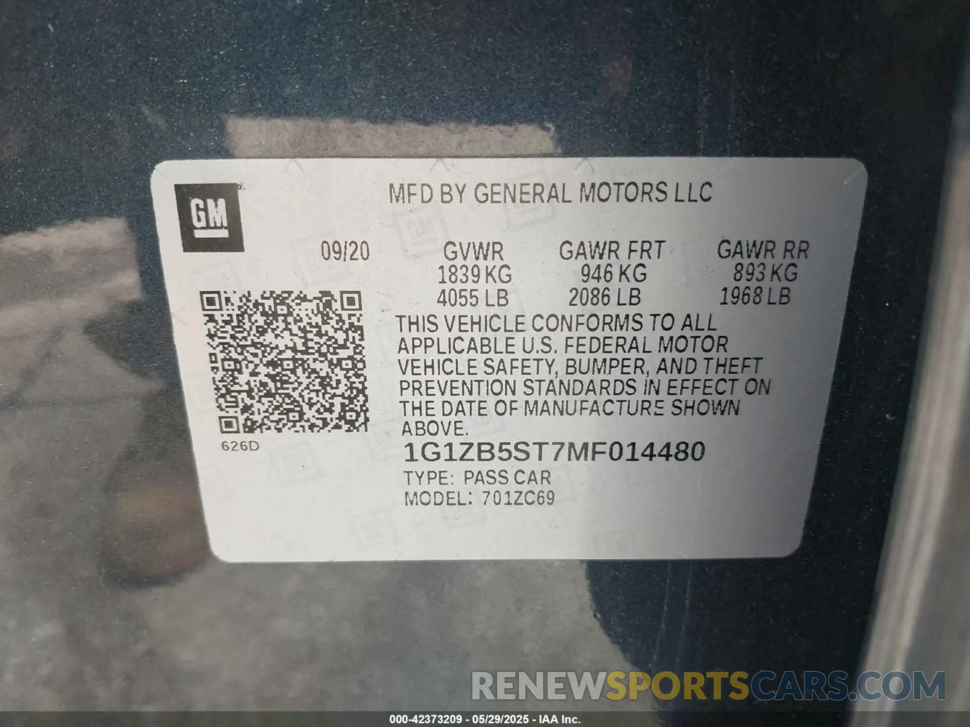 9 Photograph of a damaged car 1G1ZB5ST7MF014480 CHEVROLET MALIBU 2021