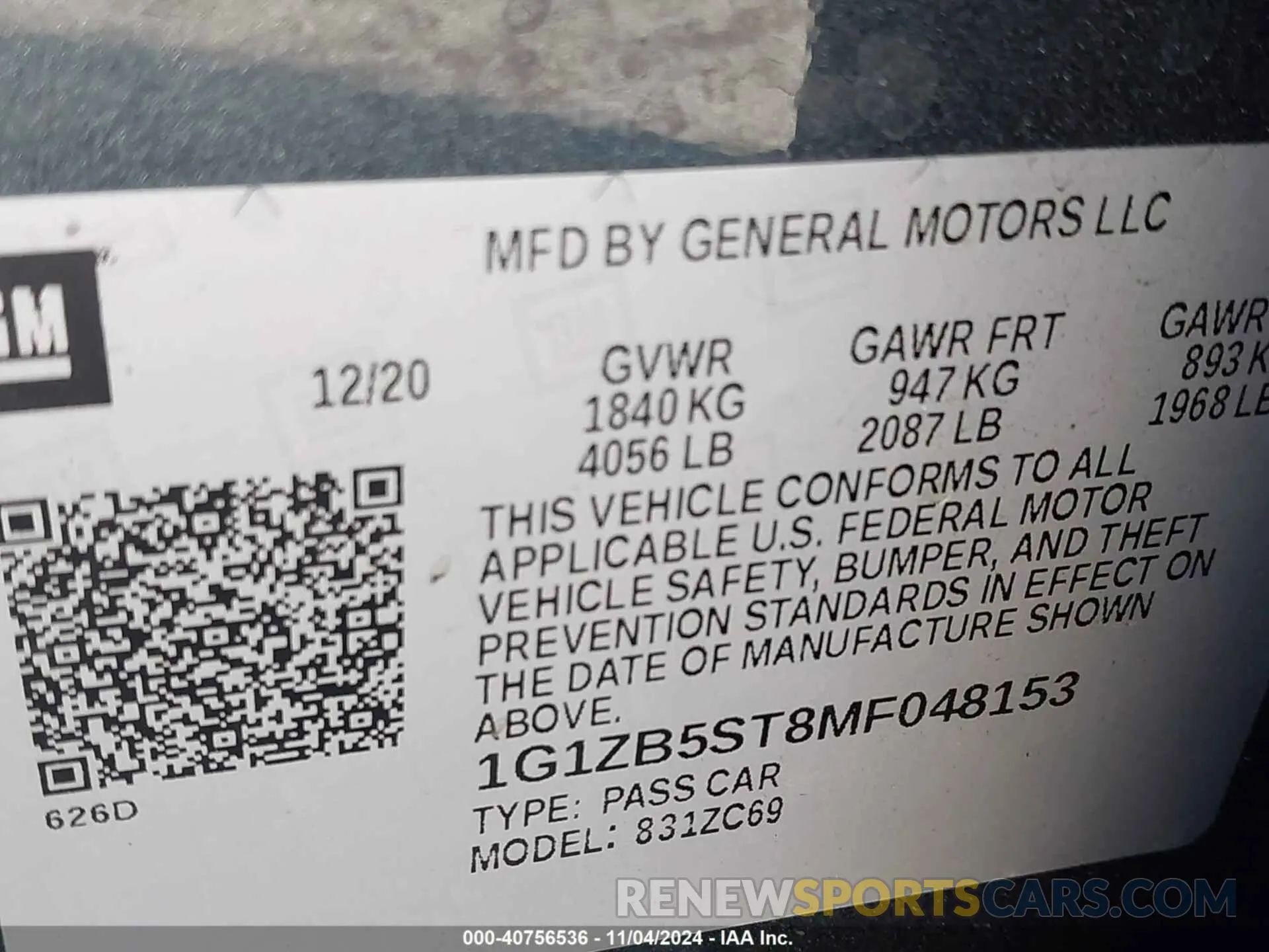 9 Photograph of a damaged car 1G1ZB5ST8MF048153 CHEVROLET MALIBU 2021