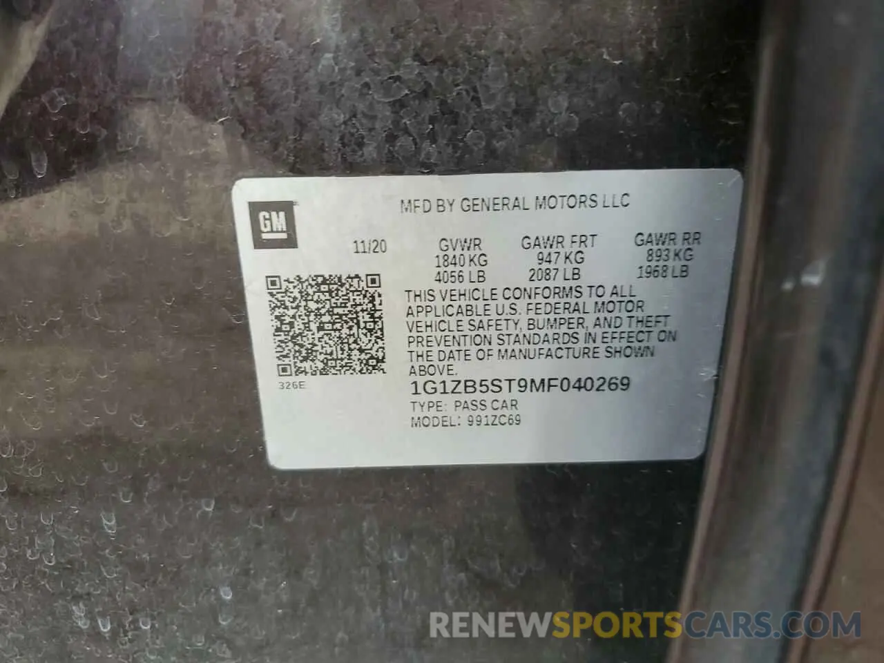 12 Photograph of a damaged car 1G1ZB5ST9MF040269 CHEVROLET MALIBU 2021