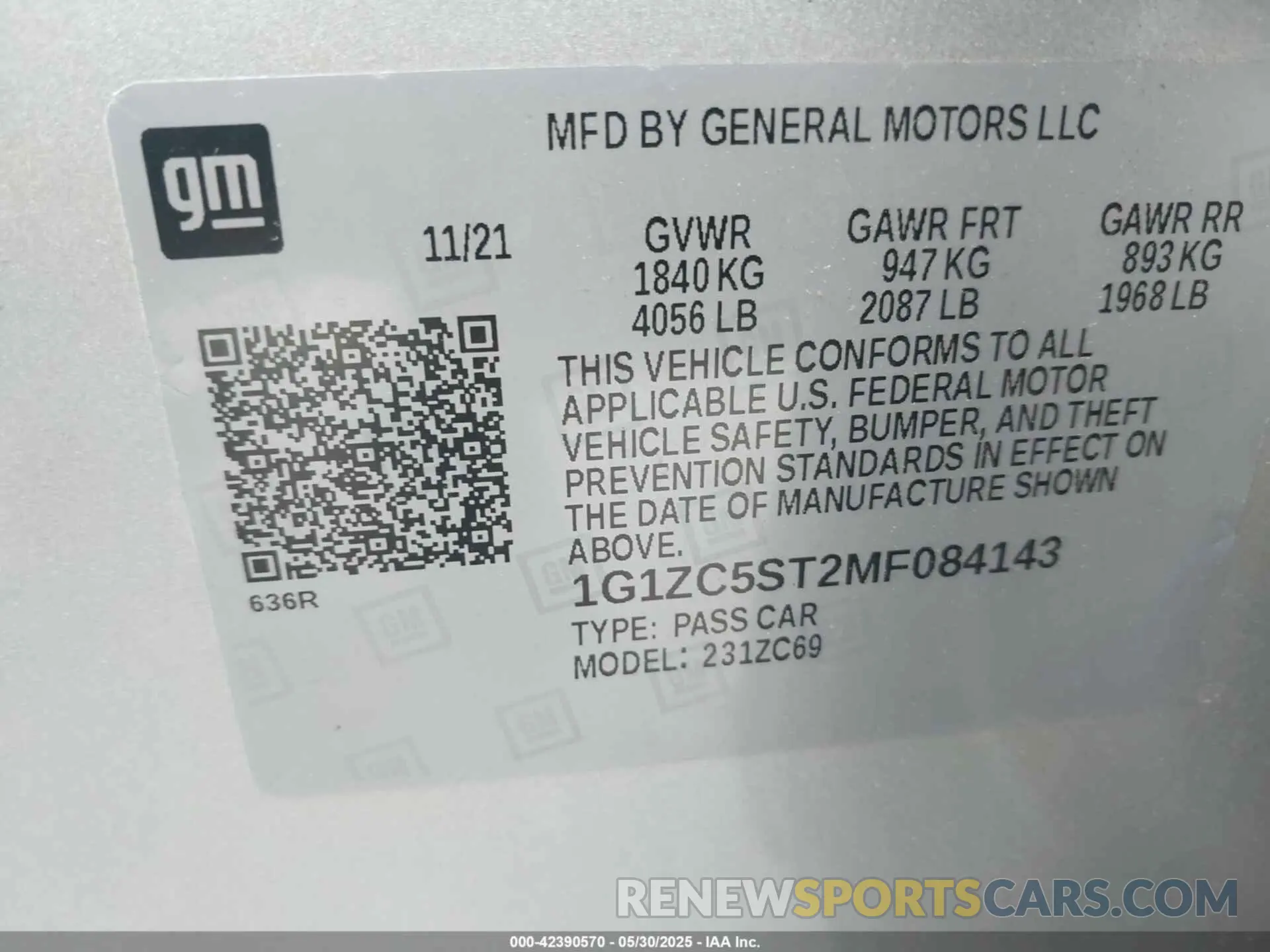 9 Photograph of a damaged car 1G1ZC5ST2MF084143 CHEVROLET MALIBU 2021