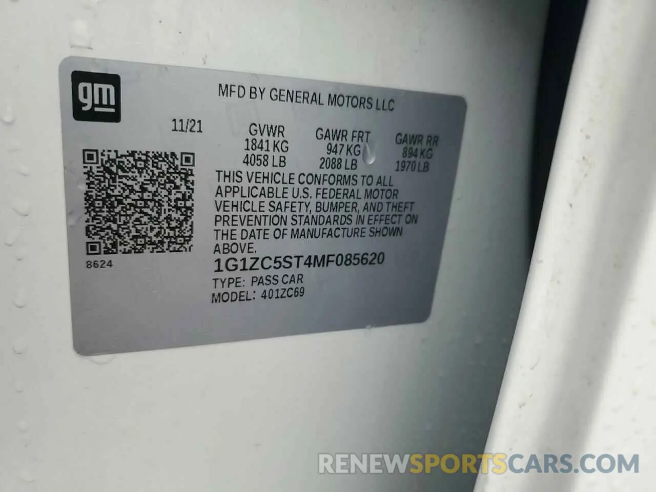 15 Photograph of a damaged car 1G1ZC5ST4MF085620 CHEVROLET MALIBU 2021