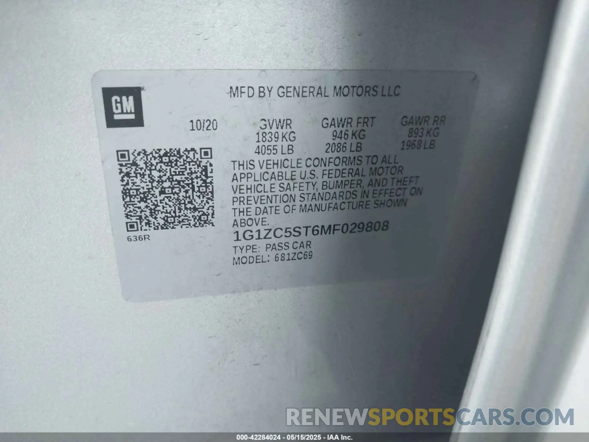 9 Photograph of a damaged car 1G1ZC5ST6MF029808 CHEVROLET MALIBU 2021