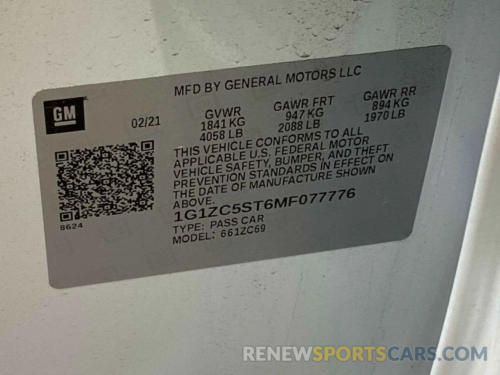 27 Photograph of a damaged car 1G1ZC5ST6MF077776 CHEVROLET MALIBU 2021