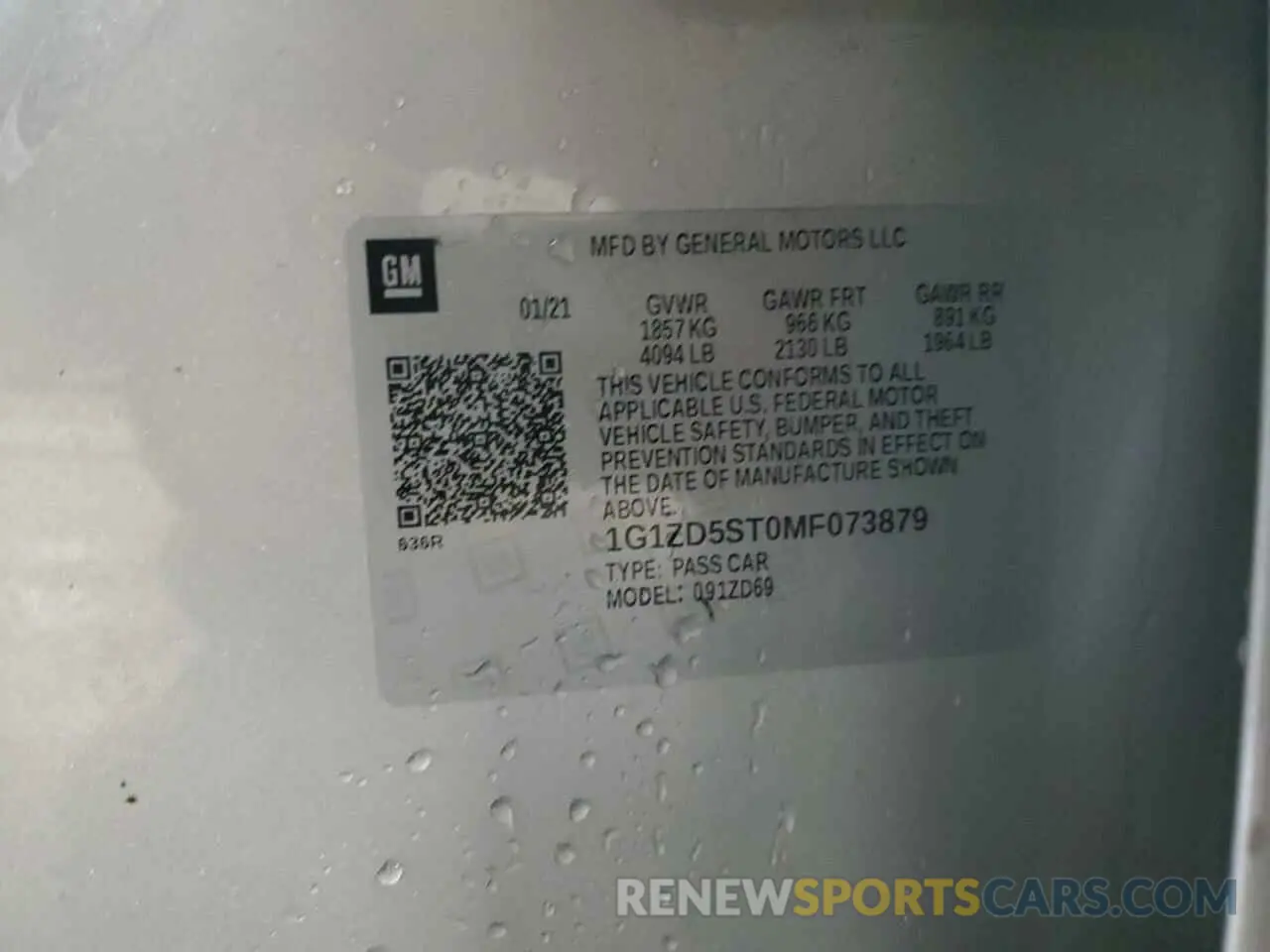 12 Photograph of a damaged car 1G1ZD5ST0MF073879 CHEVROLET MALIBU 2021