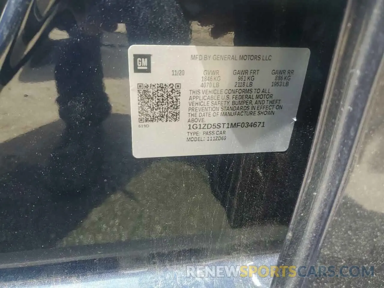 13 Photograph of a damaged car 1G1ZD5ST1MF034671 CHEVROLET MALIBU 2021