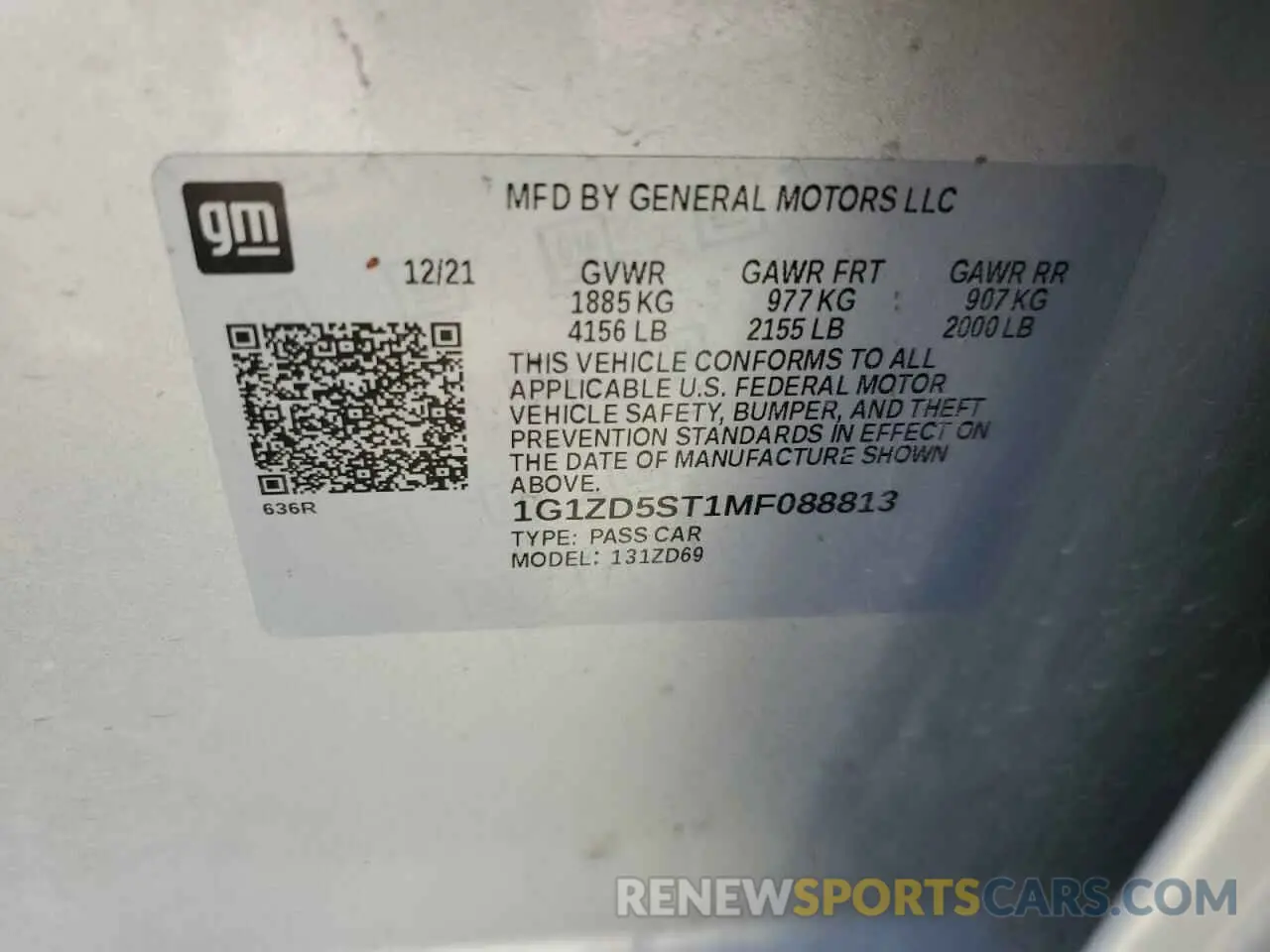 12 Photograph of a damaged car 1G1ZD5ST1MF088813 CHEVROLET MALIBU 2021