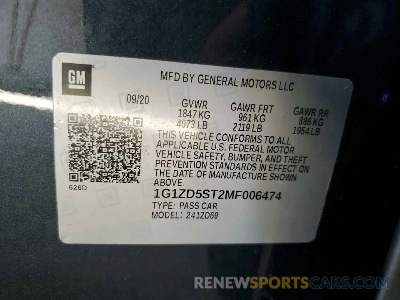12 Photograph of a damaged car 1G1ZD5ST2MF006474 CHEVROLET MALIBU 2021