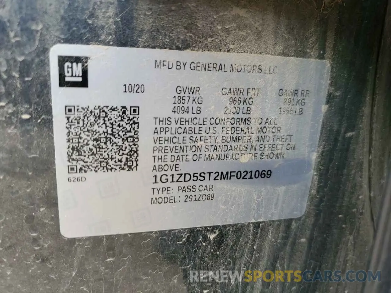 12 Photograph of a damaged car 1G1ZD5ST2MF021069 CHEVROLET MALIBU 2021