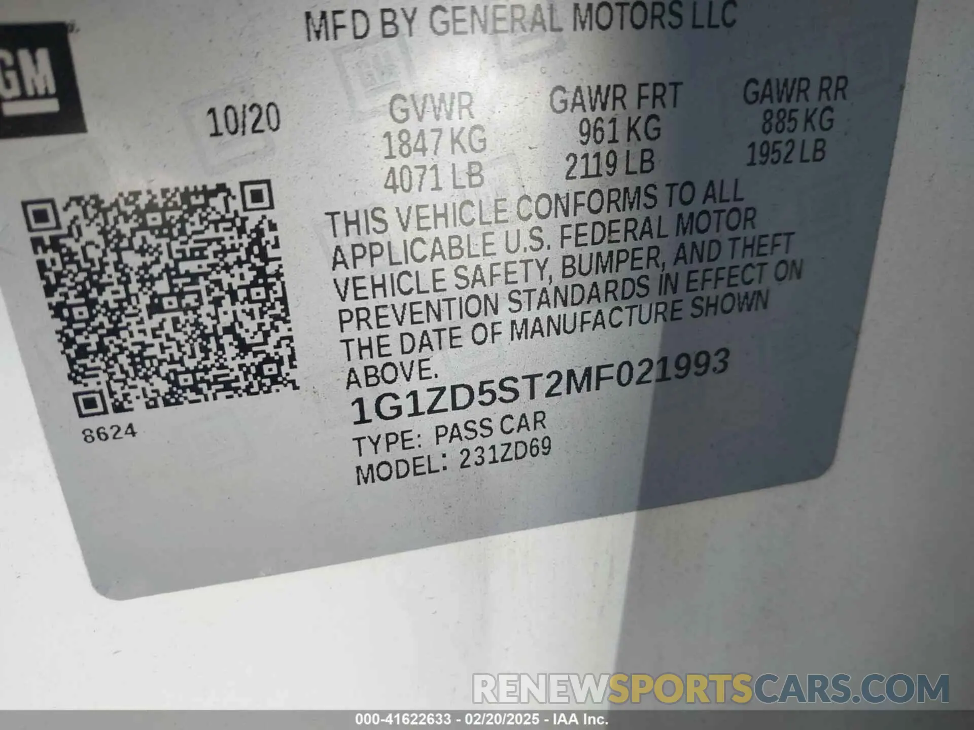 9 Photograph of a damaged car 1G1ZD5ST2MF021993 CHEVROLET MALIBU 2021